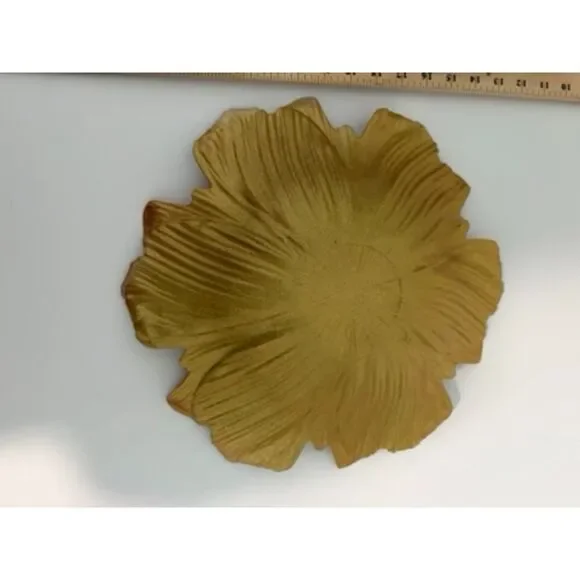 15" decorative bowl gold/red flower - Picture 5 of 7